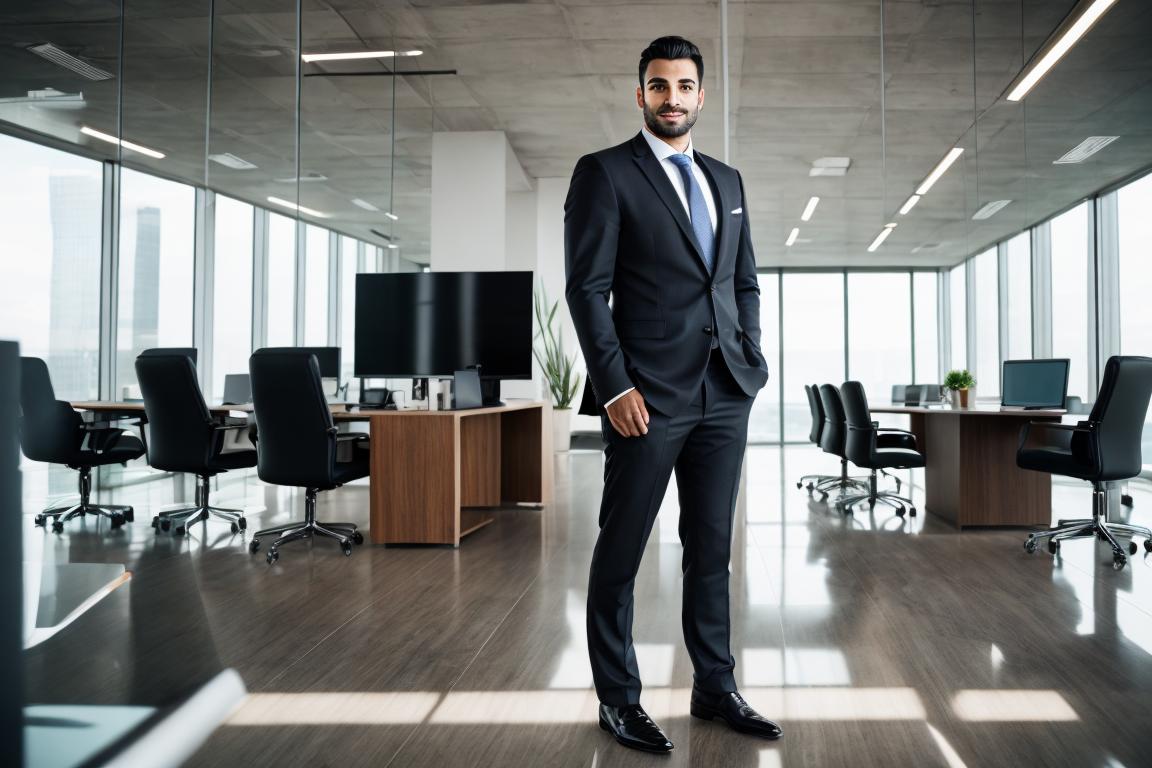 A successful businessperson or a thriving business setting